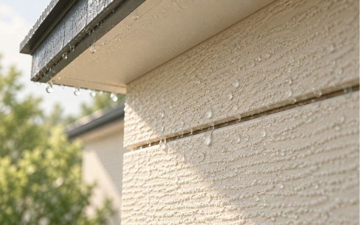 雨がやんでも外壁が乾いていなければ塗装を再開しない